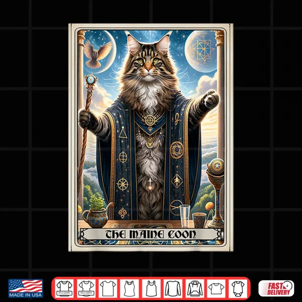 Design The Maine Coon Tarot Card Cat Shirt