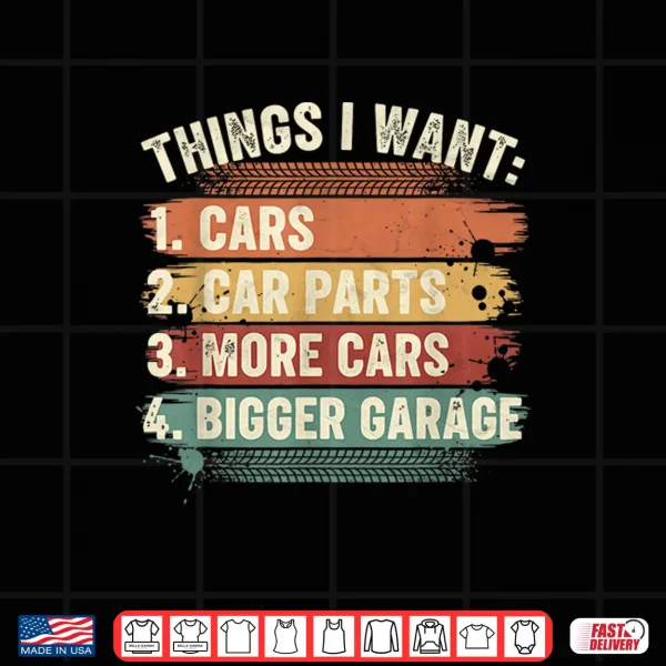 Design Things I Want Car Parts Enthusiast Auto Mechanic Engine Shirt