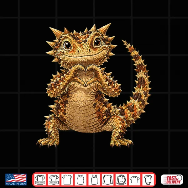 Design Thorny Devil With Heart Cute Lizard With Heart Symbol Shirt