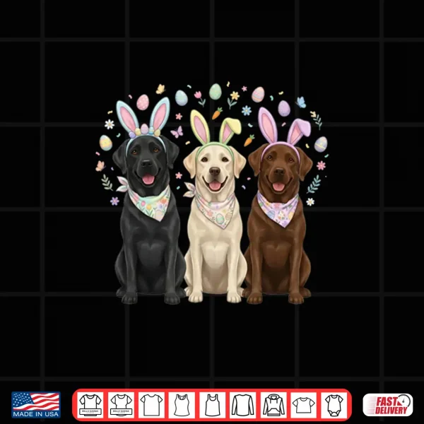 Design Three Labrador Retriever Easter Bunny Dog Lover Shirt