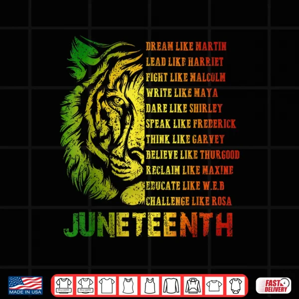 Design Tiger Juneteenth 1865 Black Freedom African June 19th Mens Shirt
