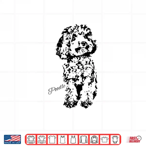 Design Toy Poodle Cute Dog Lover Gift For Adult Kids Black Shirt