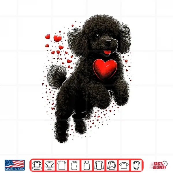Design Toy Poodle Love Heart for Valentines Day on Poodle Lover Shirt