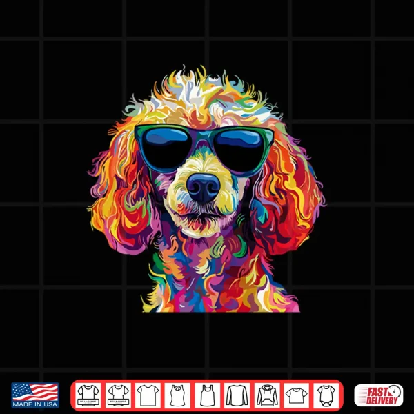 Design Toy Poodle Lover Wearing Sunglasses Pop Art Funny Toy Poodle Shirt