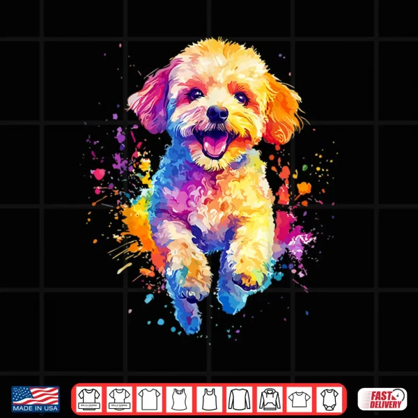 Design Toy Poodle Lovers Colorful Splash Art Toy Poodle Shirt