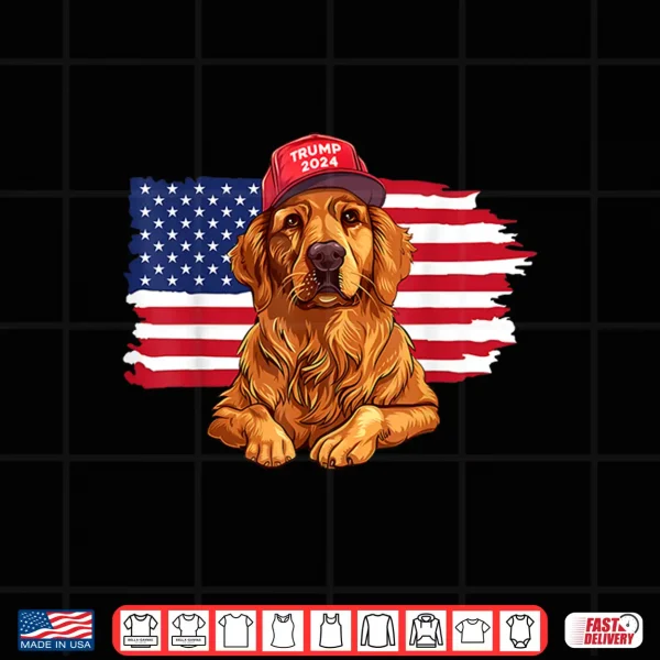 Design Trump 2024 Dog Dogs Golden Retriever Donald Trump 2024 Shirt