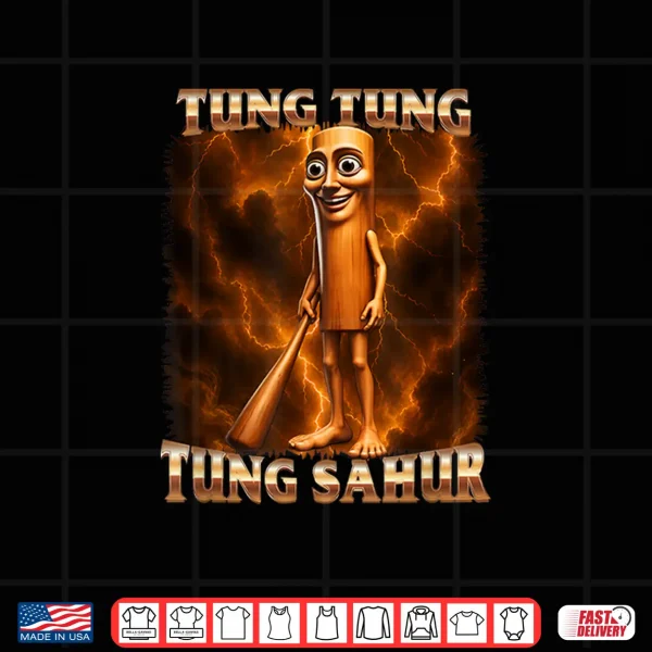 Design Tung Tung Tung Sahur Brainrot Retro Bootleg Concert Shirt