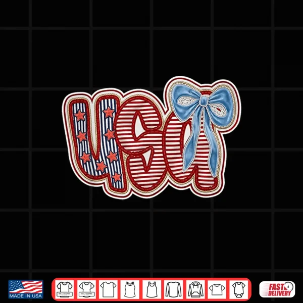 Design USA 4th of July Coquette Bow Shirt