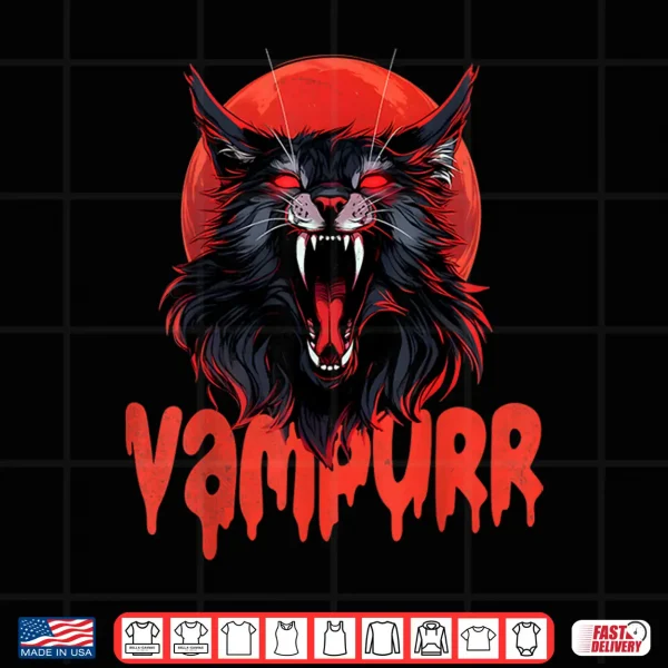 Design Vampurr Coon Spooky Vampire Halloween Maine Coon Cat Shirt