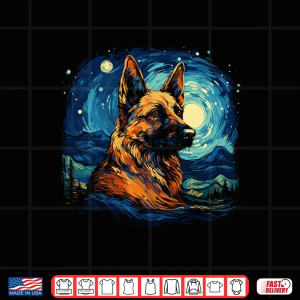Design Van Gogh Dog German Shepherd Shirt
