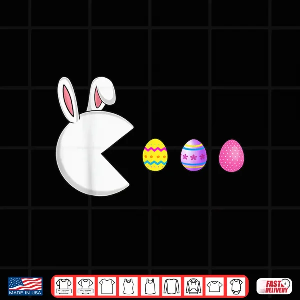 Design Video Game Bunny Eggs Easter Gamer Kids Boys Men Gaming Shirt