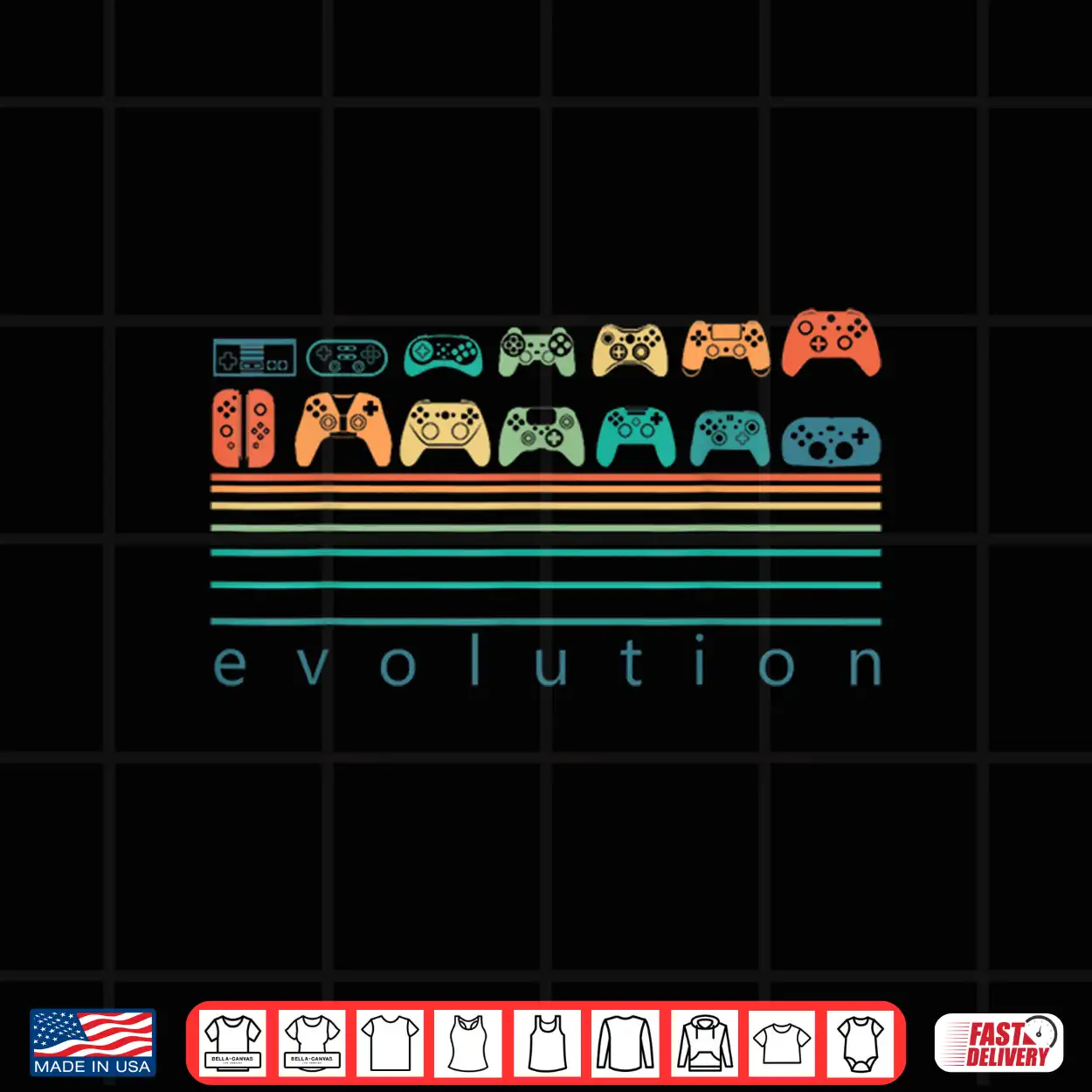 Video Game Controller Evolution 80S 90S Retro Gaming Gamer Shirt Video Game Controller Evolution 80S 90S Retro Gaming Gamer Shirt