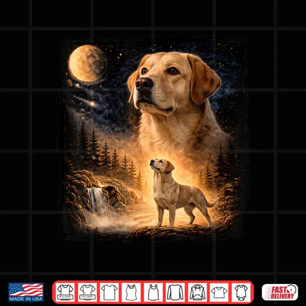 Design Vintage 90s Labrador Retriever Howling at The Moon Retriever Shirt