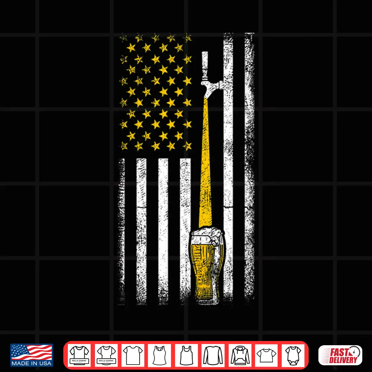 Vintage American Flag Craft Beer Tap Shirt Vintage American Flag Craft Beer Tap Shirt