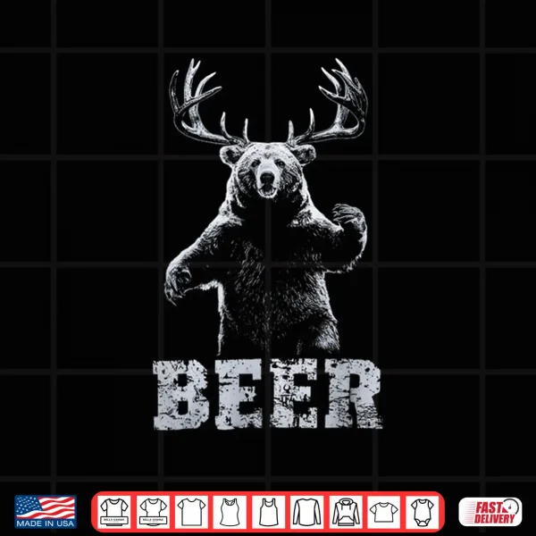 Vintage Bear Deer Hunter Funny Beer Drinker And Hunting Shirt 4 Design Vintage Bear Deer Hunter Funny Beer Drinker and Hunting Shirt