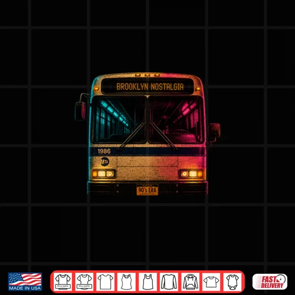 Design Vintage Brooklyn Bus Nostalgia Streetwear Shirt