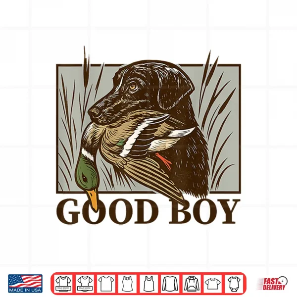 Design Vintage Dog Good Boy Duck Hunting Labrador Retriever Gift Shirt