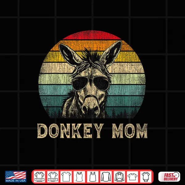 Design Vintage Donkey Mom Donkey Lovers Mommy Mothers Day Shirt