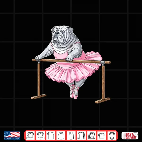 Design Vintage English Bulldog Ballet Dancer Dancing Dog Lovers Shirt