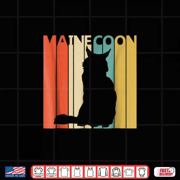 Design Vintage Maine Coon Cat Shirt Cat Owner Tshirt Gift