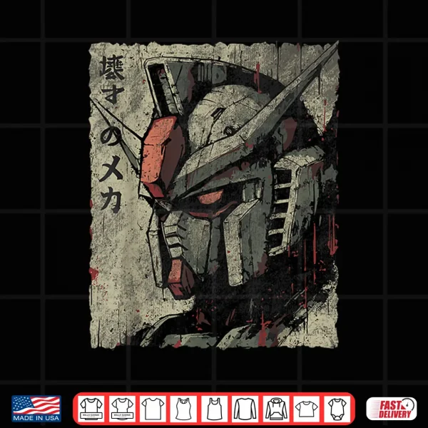 Design Vintage Mecha Robot Japanese Anime Style Retro Shirt