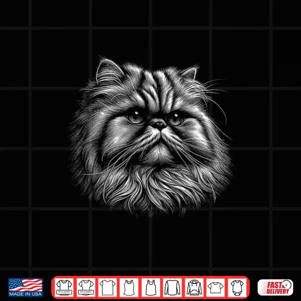 Design Vintage Persian Cat Face Graphic Art Design Shirt