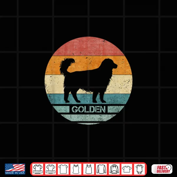 Design Vintage Retro Golden Retriever Dog Silhouette Funny Pet Love Shirt