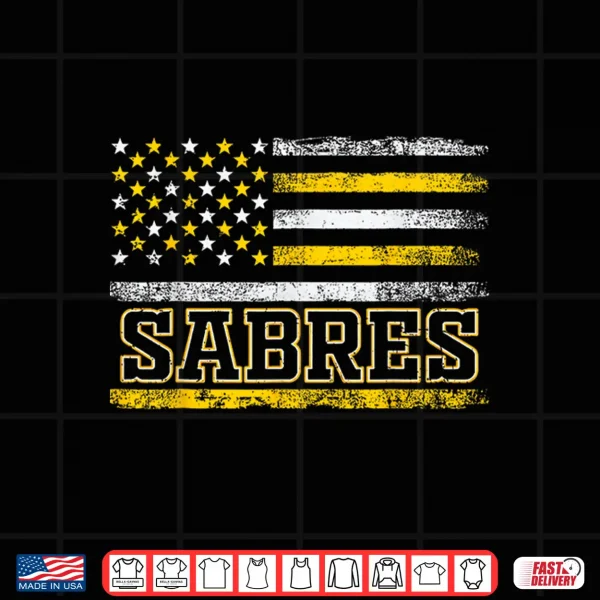 Design Vintage Sabres US Flag Retro Gifts for Men Women Kids Shirt