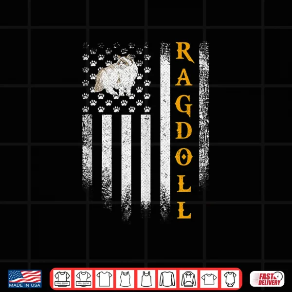 Vintage Usa American Flag Ragdoll Cat Funny Kitties Lover Shirt 4 Design Vintage USA American Flag Ragdoll Cat Funny Kitties Lover Shirt