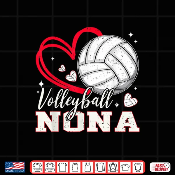 Design Volleyball Nona Family Matching Cute Volleyball Heart Shirt