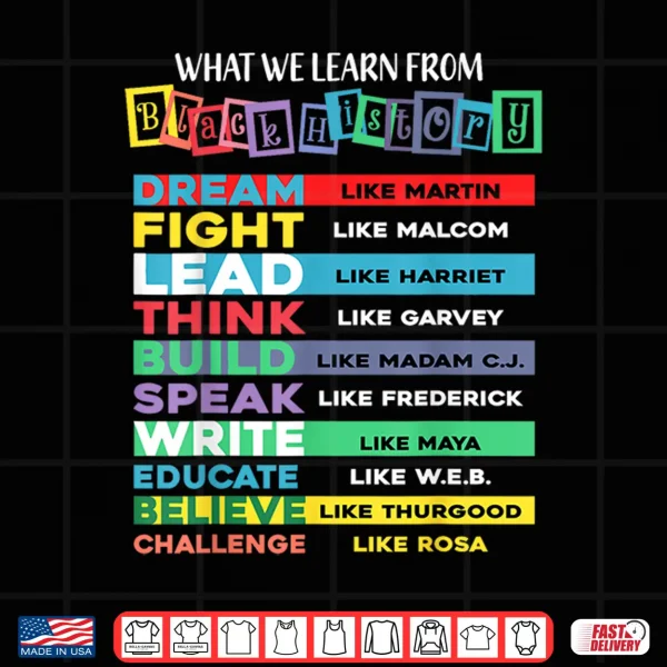 Design What We Learn From Black History African American Juneteenth Shirt