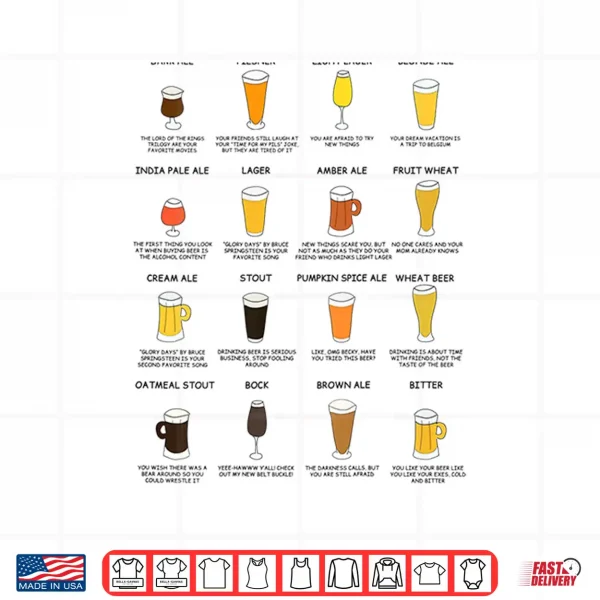 Design What Your Beer Says About You Beer Styles Shirt
