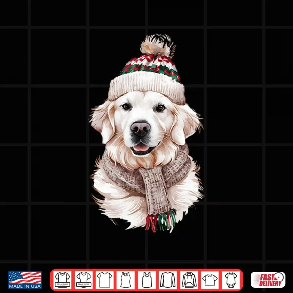 Design White English Cream Golden Retriever Mom Dog Puppy Christmas Shirt