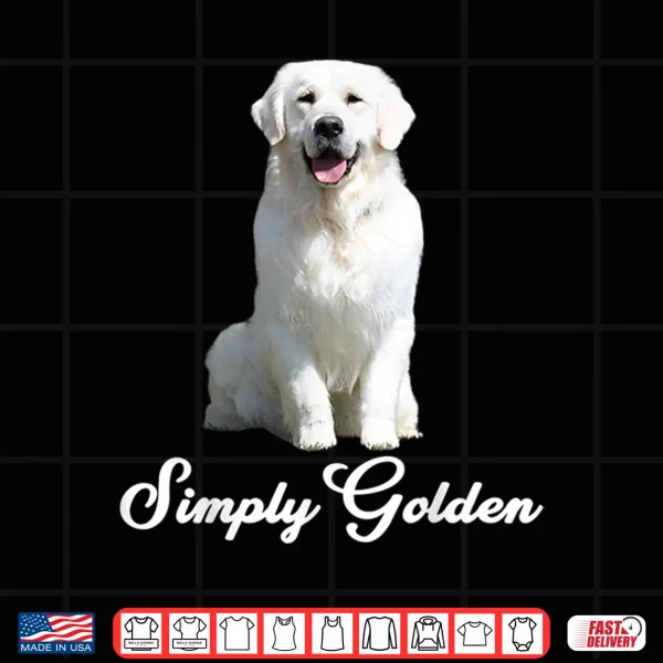 Design White English Cream Golden Retriever Simply Golden Shirt
