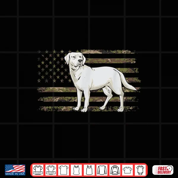 Design White Lab American Flag White Labrador Retriever Shirt