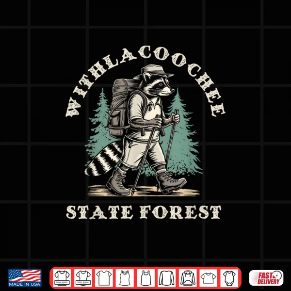 Design Withlacoochee Forest Florida Hiking Backpacking Raccoon Shirt