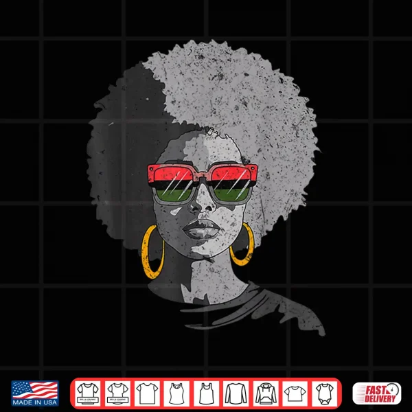 Design Women Black Queen Afro Melanin Face Dripping Juneteenth Shirt