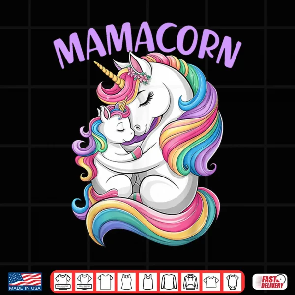 Design Women Mamacorn Mom Baby Girl Daughter Unicorn Mothers Day Shirt