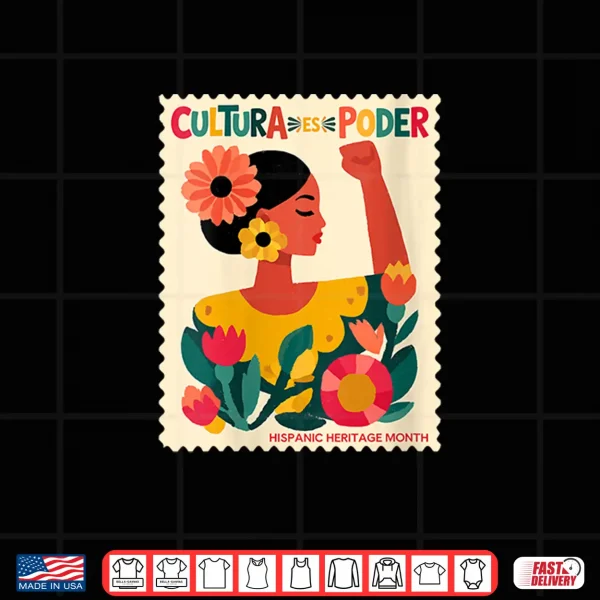 Design Womens Cultura ES Poder Hispanic Heritage Latina Empowerment Shirt