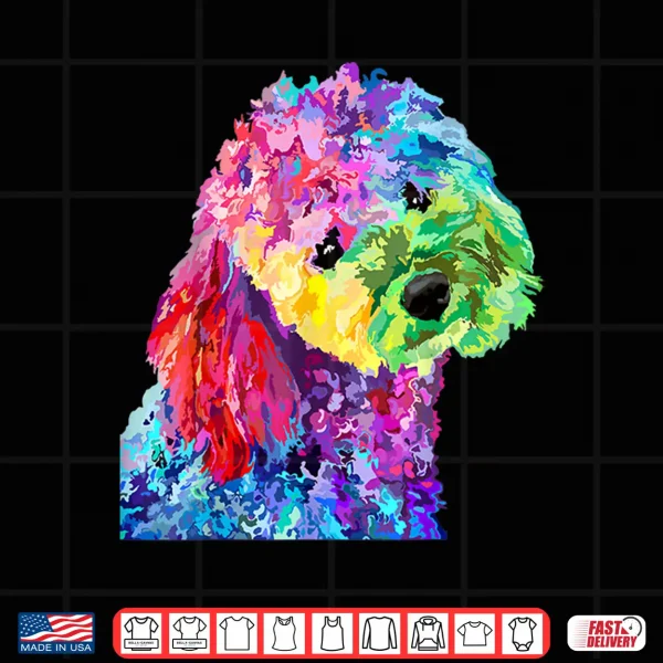 Design Womens Dog Lover Colorful Cool Poodle Mens Shirt