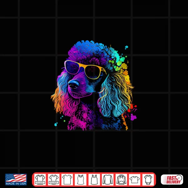 Design Womens Poodle Pop Art Colorful Design Poodle Lovers Shirt