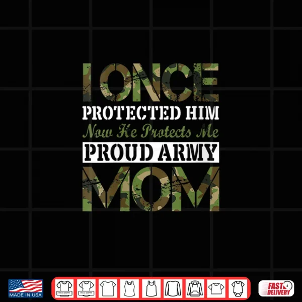Design Womens Proud Army Mom Military Soldier Mama Cute Mothers Day Shirt