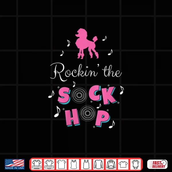 Design Womens Sock Hop Costume Shirt Girls Women Pink Poodle Shirt