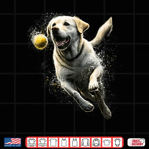 Design Yellow Labrador Retriever Chasing A Ball Labrador Retriever Shirt