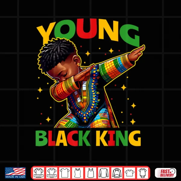 Design Young Black King African Pride Black History Month Boys Shirt