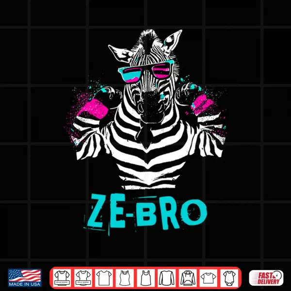 Design Ze Bro Retro Zebra Bro Flex Animal Word Pun Lover Performance Shirt