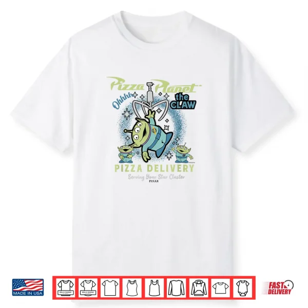 Disney Pixar Toy Story Pizza Planet The Claw Alien Shirt