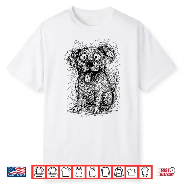 Dog Abstract Art Portrait Drawing Whimsical Dog Lovers Shirt