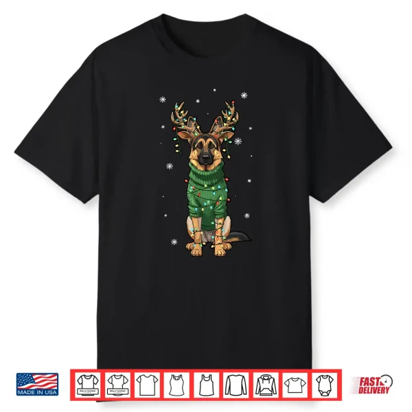 Dog Christmas Outfit German Shepherd Reindeer Christmas Shirt