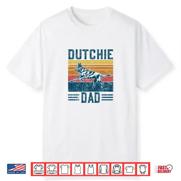 Dog Cool Dutchie Dad German Vintage Dutch Shepherd Dad Shirt